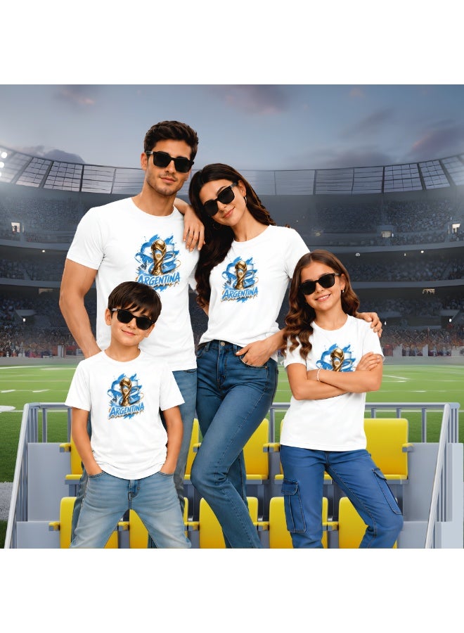 Argentina Football Team World Fans printed T shirts Supporting The Team Football Team Jersey T shirts For Men | Women | Kids to win the cup - Image 4
