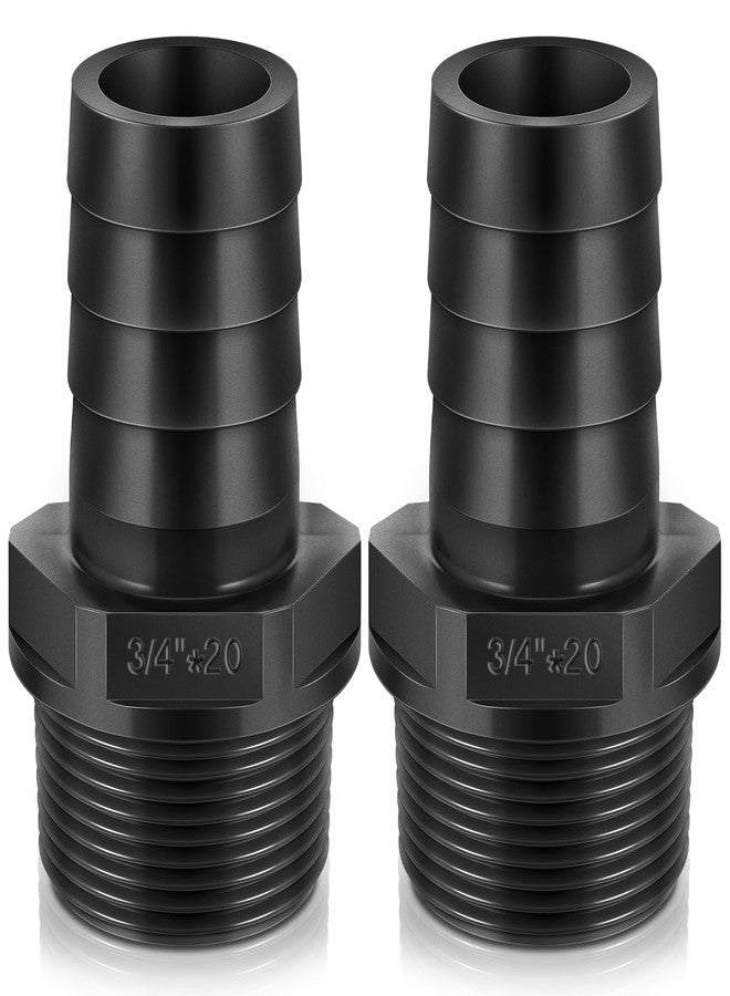 Innconee 2 Pieces PVC Tube Fitting Adapter Barbed Hose Fittings Barbed x NPT Male(3/4",Black,2 Pcs) - Image 1