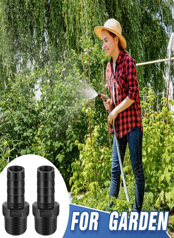 Innconee 2 Pieces PVC Tube Fitting Adapter Barbed Hose Fittings Barbed x NPT Male(3/4",Black,2 Pcs) - Image 3