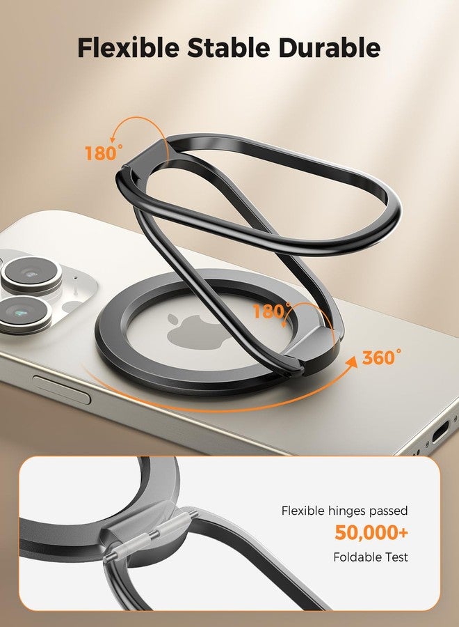 SUPERONE [2025 Upgraded] Mag Safe Phone Ring Holder, SUPERONE Adjustable Magnetic Kickstand & Removable Phone Grip Compatible with Wireless Charging Only for iPhone 17 &16 & 15 & 14 & 13 & 12 Series - Black - Image 5