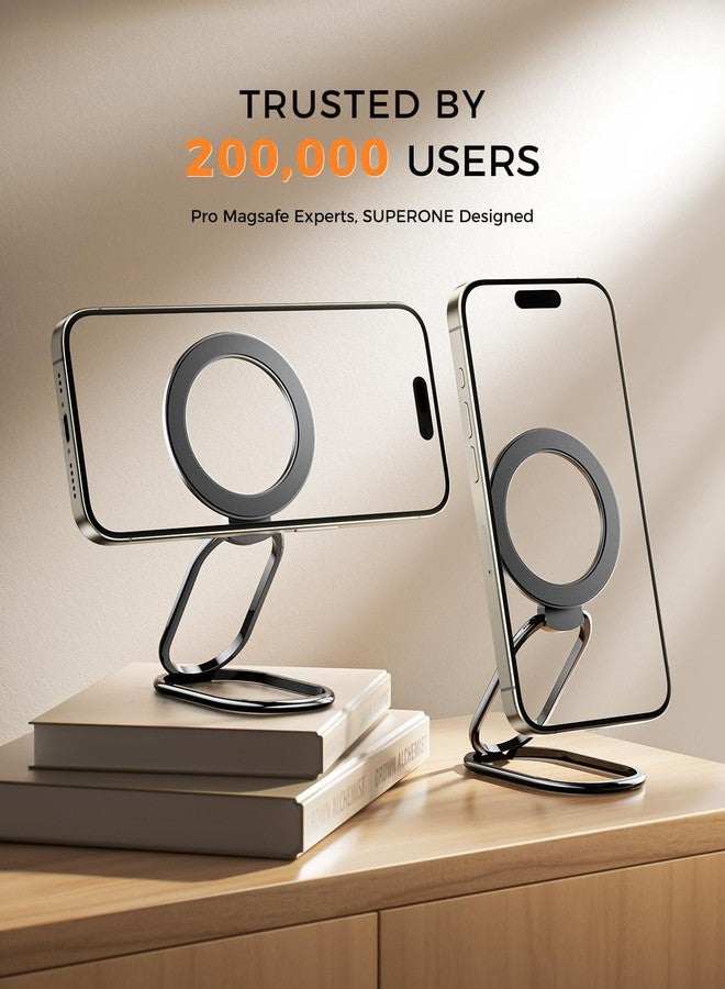 SUPERONE [2025 Upgraded] Mag Safe Phone Ring Holder, SUPERONE Adjustable Magnetic Kickstand & Removable Phone Grip Compatible with Wireless Charging Only for iPhone 17 &16 & 15 & 14 & 13 & 12 Series - Black - Image 2