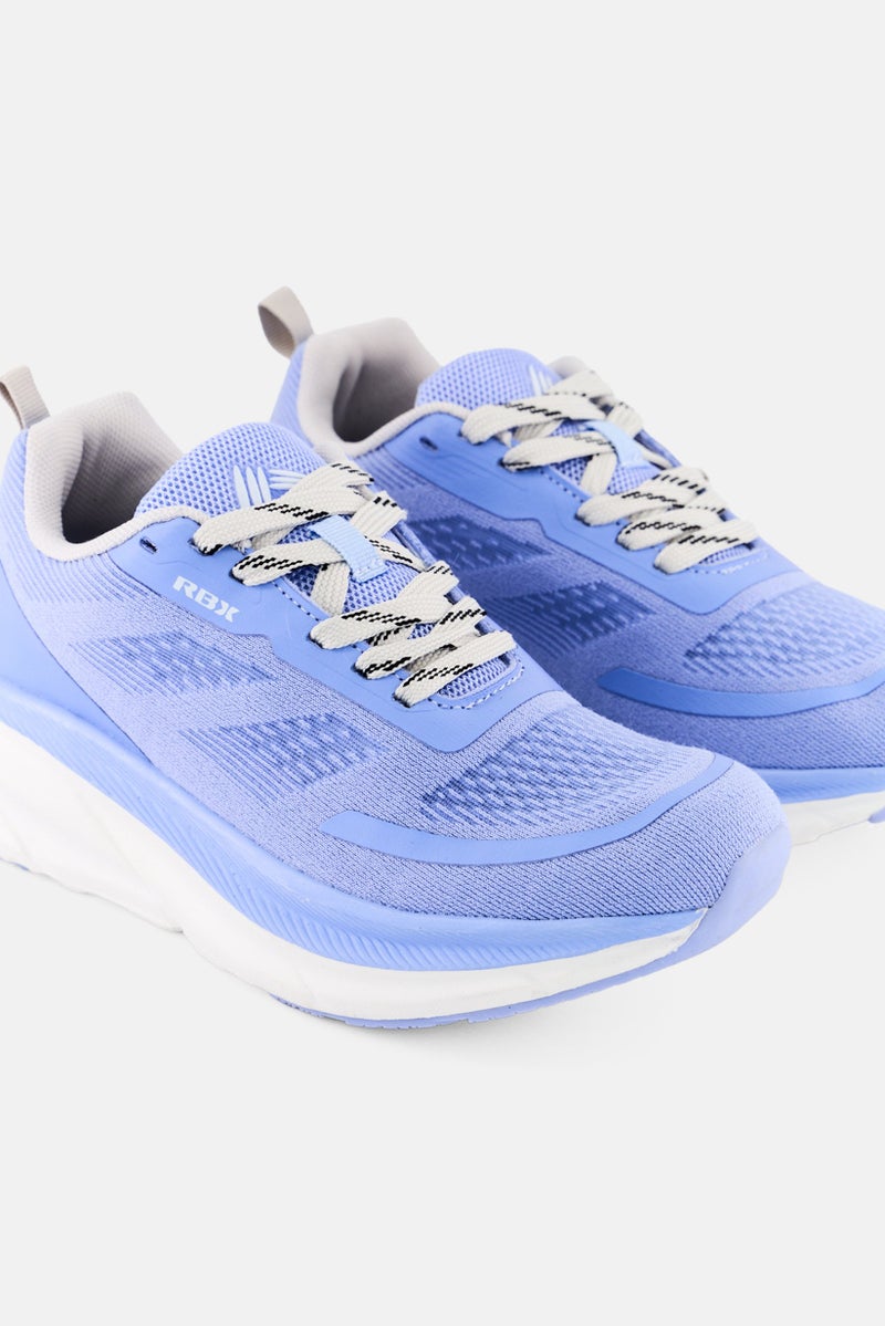 RBX Women Brand Logo Lace Up Training Shoes, Light Blue - Image 3