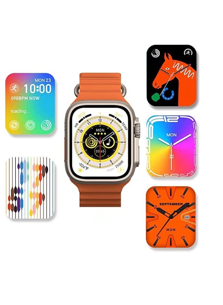 W&O W&O x8 Ultra plus Smart Watch Series 8 NFC Body Temperature Monitor Bluetooth Call Wireless charging Touch Screen 2.02" HD Screen 485*520 Pixels - Wearfit PRO IOS & android for men and women  - Image 2