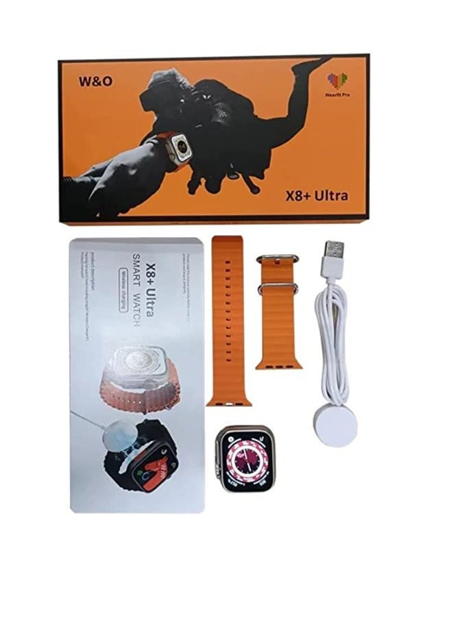 W&O W&O x8 Ultra plus Smart Watch Series 8 NFC Body Temperature Monitor Bluetooth Call Wireless charging Touch Screen 2.02" HD Screen 485*520 Pixels - Wearfit PRO IOS & android for men and women  - Image 1