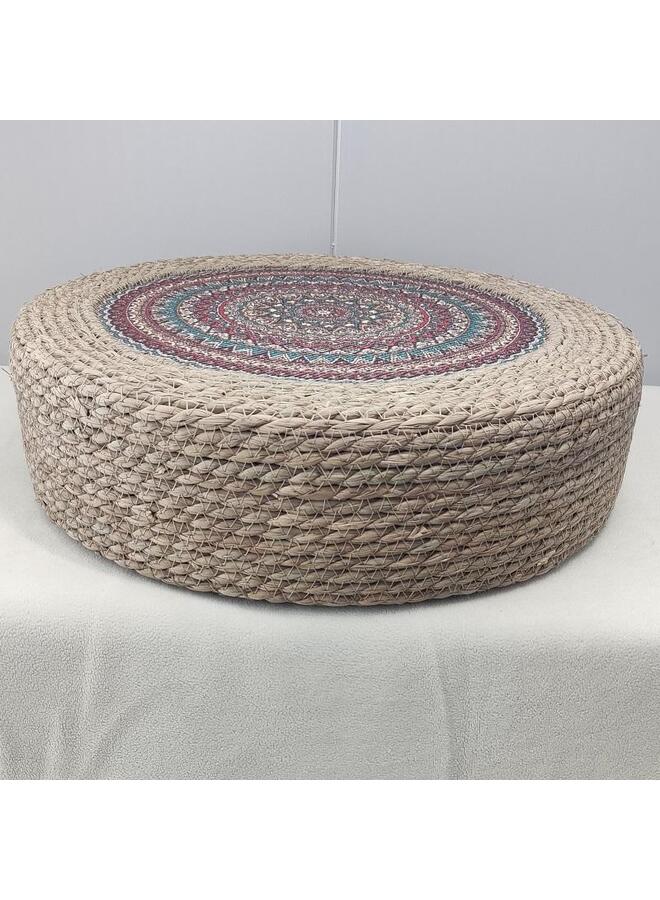 يُسلِّم Rattan Ottoman with Handwoven Natural Fiber Seat for Living Room and Bedroom, Versatile Footstool (مقعد من الألياف الطبيعية لغرفة المعيشة وغرفة النوم) - Image 4