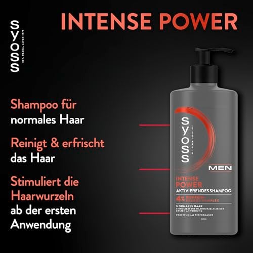 Syoss Men Power Shampoo for Strong Hair & Revitalized Hair 440ml - Image 3
