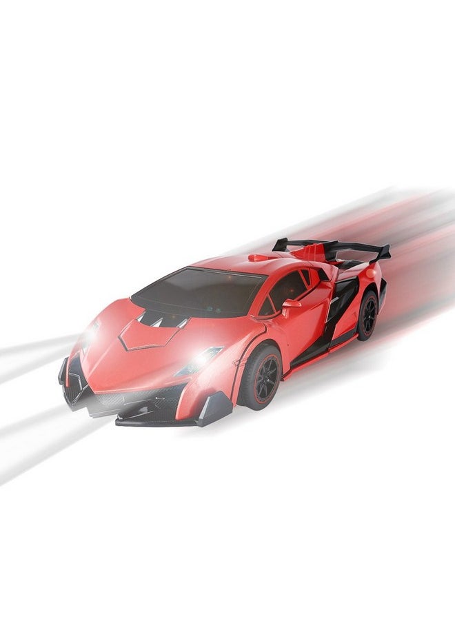 SainSmart Jr. SainSmart Jr. Remote Control Car, Transform Robot RC Cars for Kids Toys, 1:14 Scale Car with One-Button Deformation, 360°Drifting, and Realistic Engine Sound, Gifts for Boys Girls Aged 8+, Red  - Image 4