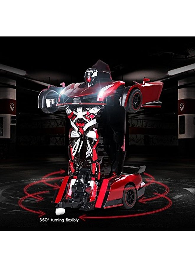 SainSmart Jr. SainSmart Jr. Remote Control Car, Transform Robot RC Cars for Kids Toys, 1:14 Scale Car with One-Button Deformation, 360°Drifting, and Realistic Engine Sound, Gifts for Boys Girls Aged 8+, Red  - Image 2
