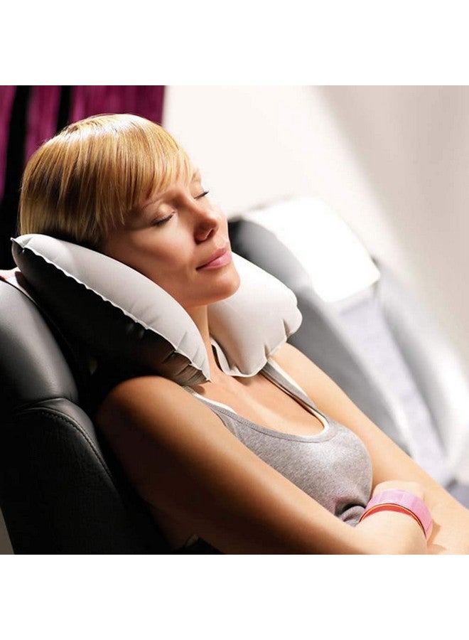 IVAR 3 in 1 Travel Set - Inflatable Neck Pillow, Eye Mask and Ear Plugs Airline Travel Kit (Grey) - Image 5