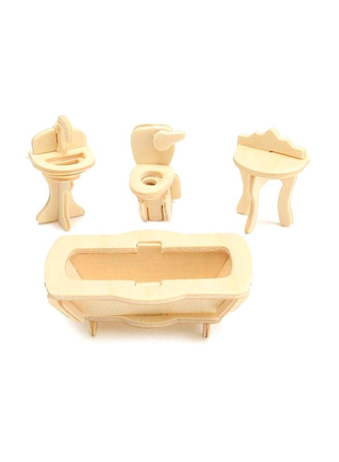 34-Piece Wooden 3D Dollhouse Furniture Puzzle - Image 2