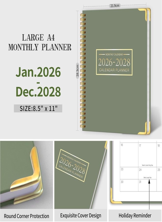 Kamoy Monthly Planner 2026-2028, 2026 Calendar 36 Months Planner, Jan. 2026 - Dec. 2028, 8.5" x 11", Academic Planner Hard PVC Cover with Spiral Bound, Perfect for School & Office for Women & Men - Image 2
