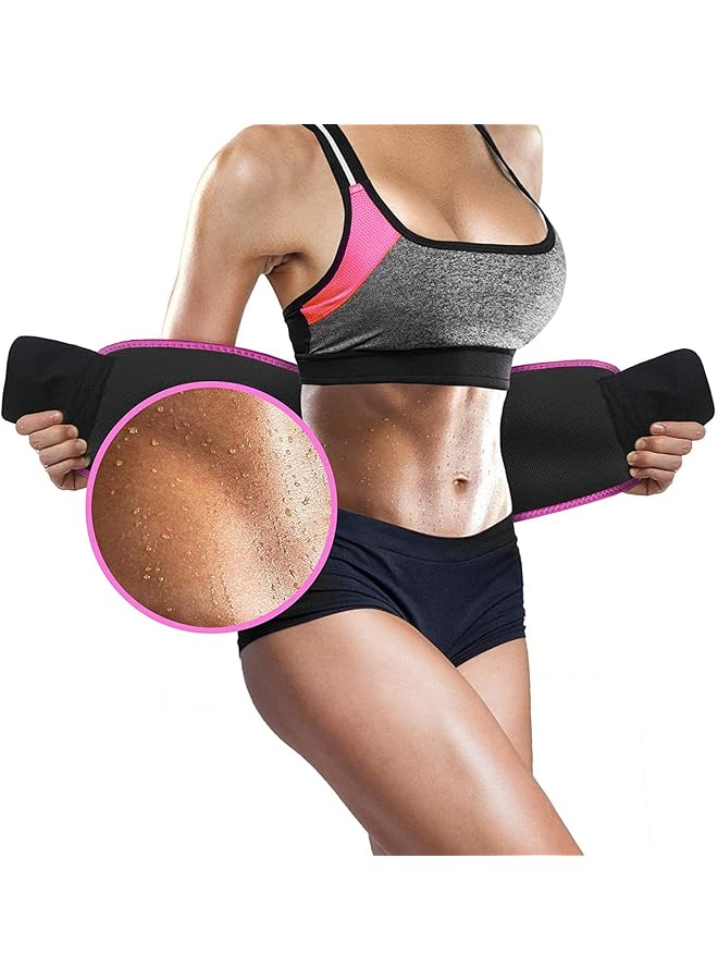PROMASS حزام تخسيس الخصر للنساء حزام تدريب الخصر حزام ساونا مشد البطن دعم أسفل الظهر والعمود الفقري مع تأثير بدلة الساونا - Image 1