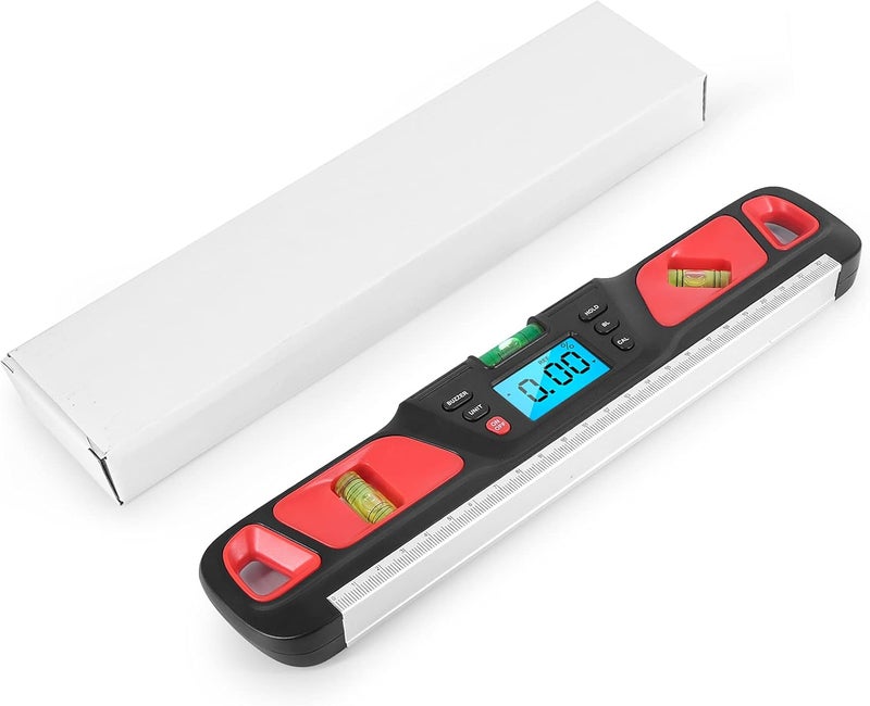 Digital Display Level Meter HW - 200 Angle Ruler with 3 Measurement Modes, 4 Strong Magnets, and Backlight - Precise ±0.1° Accuracy for Construction and Home Decoration (Red) - Image 2