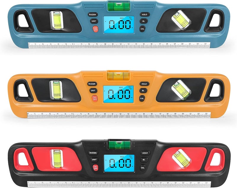 Digital Display Level Meter HW - 200 Angle Ruler with 3 Measurement Modes, 4 Strong Magnets, and Backlight - Precise ±0.1° Accuracy for Construction and Home Decoration (Red) - Image 1