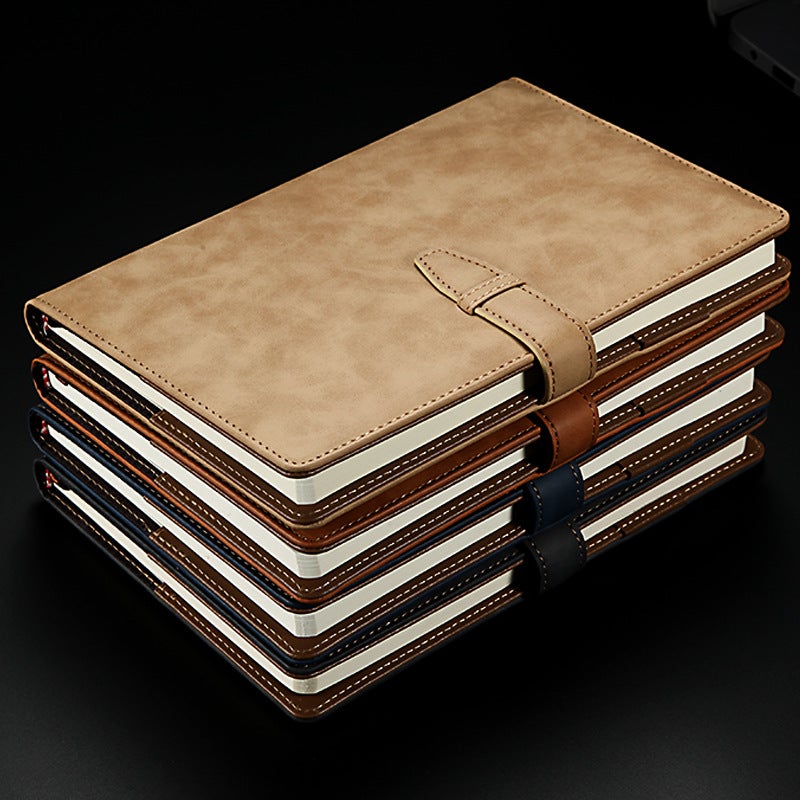 Thickened Notebook Custom Creative Buckle Soft Leather Diary Business A5 Notebook Custom Logo - Image 3