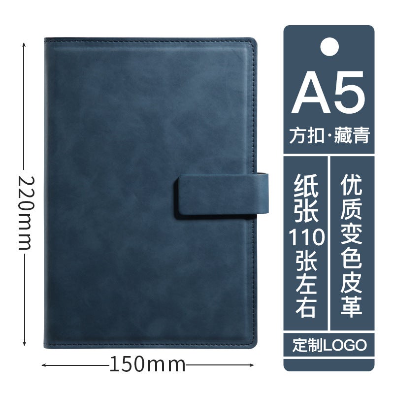 Thickened Notebook Custom Creative Buckle Soft Leather Diary Business A5 Notebook Custom Logo - Image 1