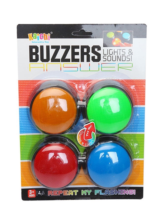 4-Piece Lights And Sounds Answer Buzzer 19×26×4centimeter - Image 1