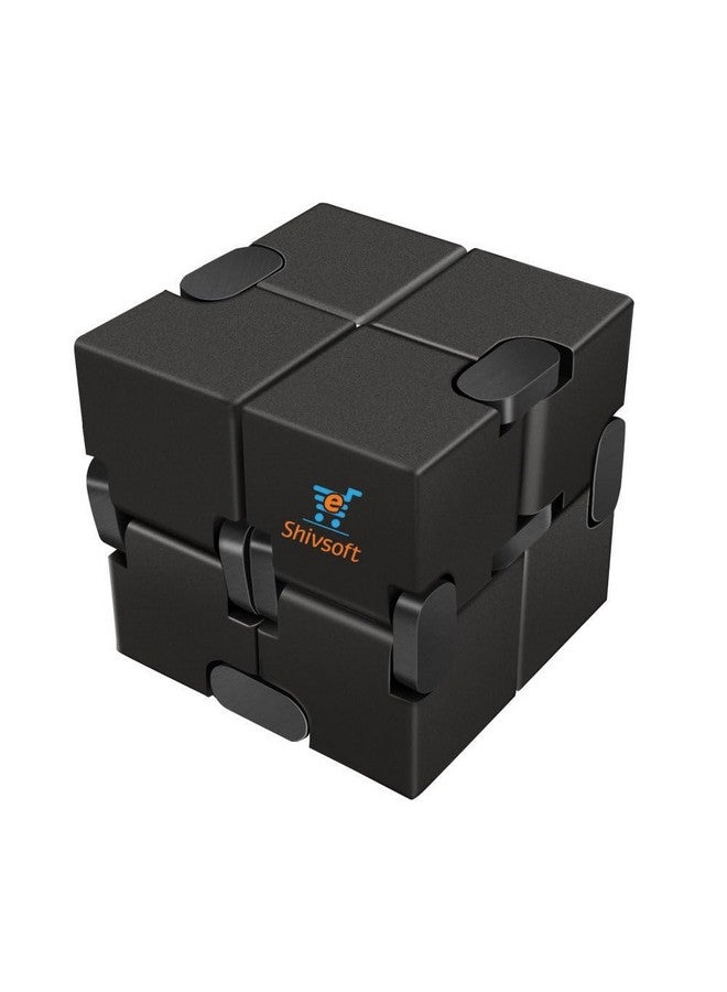 Shivsoft Infinity Light Luxury EDC Infinity Cube Toy | Stress and Anxiety Relief Desk Toy | Compact and Durable Design | Black Color | Pack of 1 - Image 3