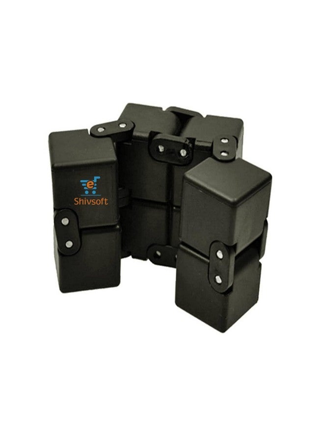 Shivsoft Infinity Light Luxury EDC Infinity Cube Toy | Stress and Anxiety Relief Desk Toy | Compact and Durable Design | Black Color | Pack of 1 - Image 5
