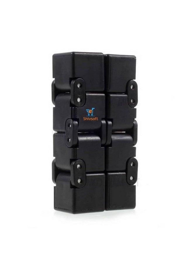 Shivsoft Infinity Light Luxury EDC Infinity Cube Toy | Stress and Anxiety Relief Desk Toy | Compact and Durable Design | Black Color | Pack of 1 - Image 2