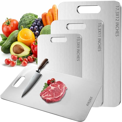 KIKIIKE Titanium Cutting Board DoubleSided 100 Pure Titanium Cutting Boards for Kitchen FoodGrade titanware chopping boards NonStick Durable and easy to clean 173 x 12 in - Image 1