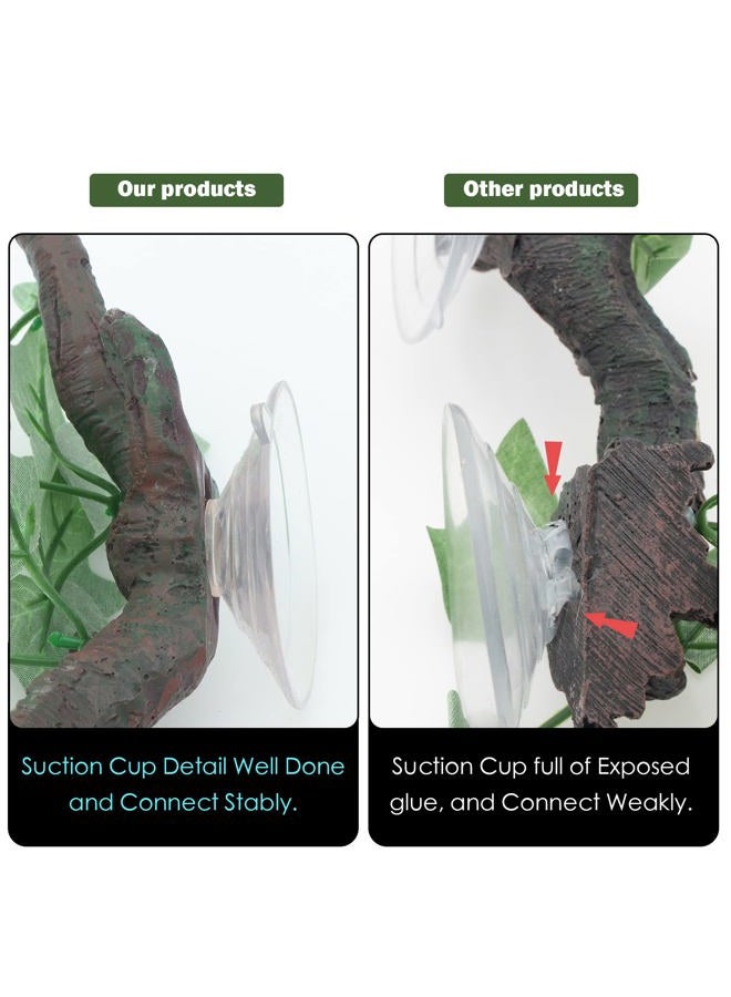 AQUA KT Reptile Corner Branch Terrarium Plant Decoration with Suction Cup for Amphibian Lizard Snake Climbing - Image 5
