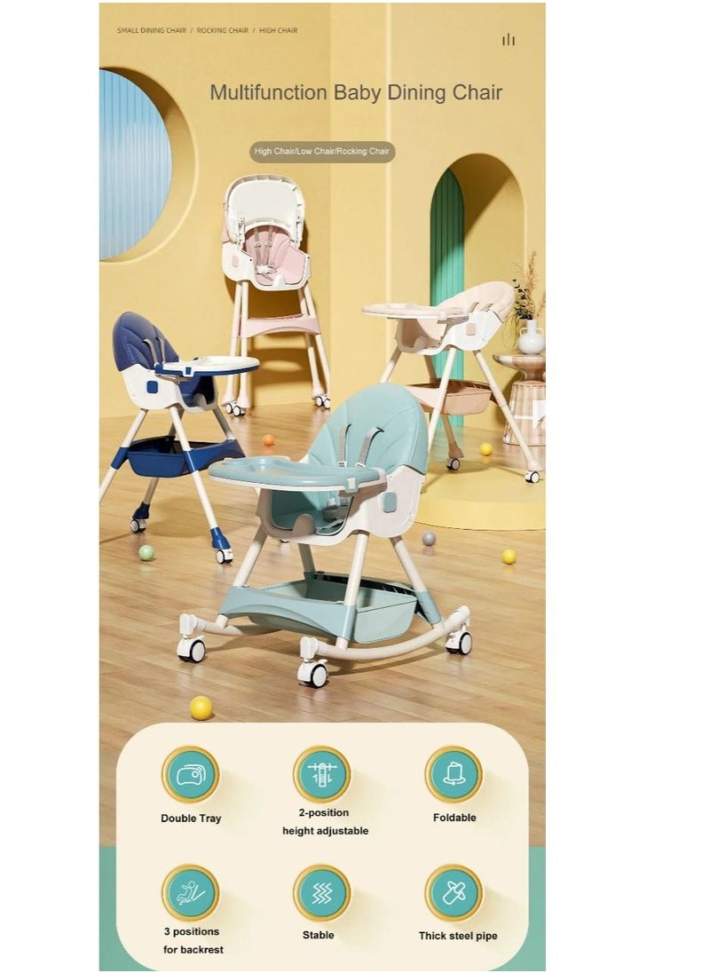 FULL JOY - Adjustable Multifunctional Portable Foldable Dining Highchair With Removable Tray -Pink  33-803-12P - Image 1