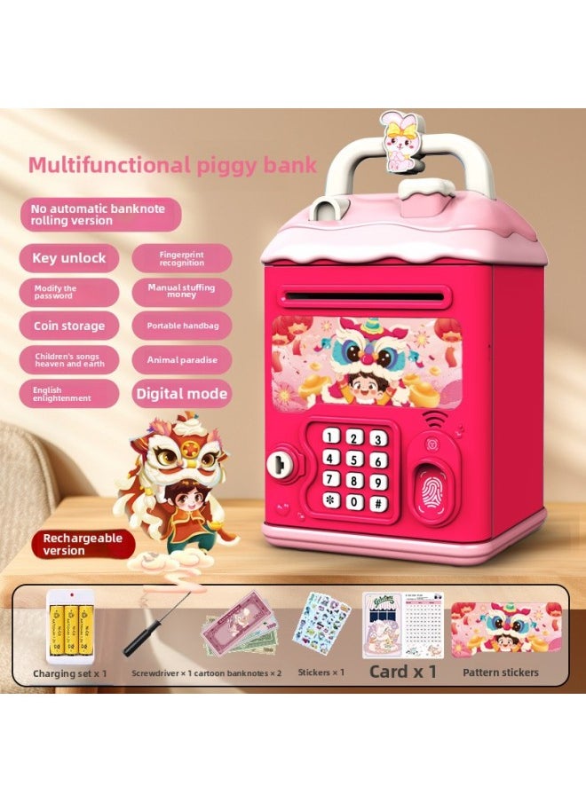 Generic - Can't Get In And Out Of The Year Piggy Bank Only Boys Password Box Kulomi Savings Girls Children Can Access Free Shipping-Color:National Trend Lion Awakening☀Password Key Unlock Without Automatic Banknote Rolling☀Rechargeable Version - Image 1
