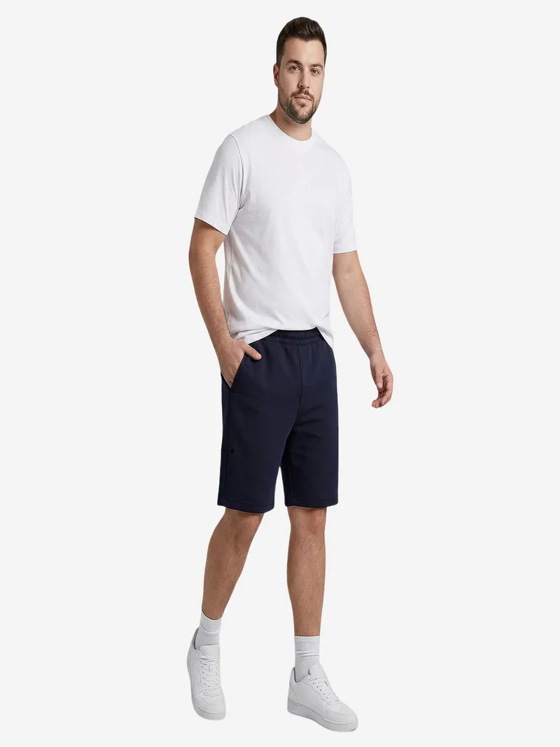 Tommylife Navy Blue TOMMY Men's Mid Waist Sweat Shorts for Men | Best Price UAE