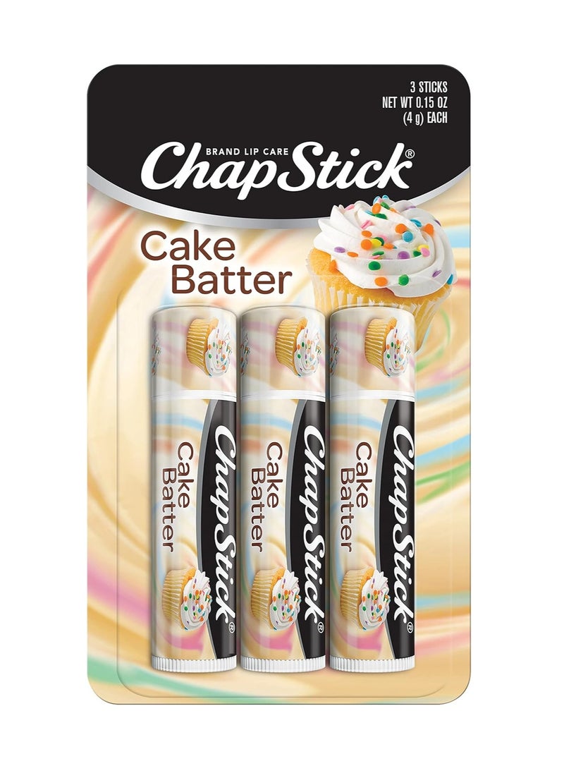 chapstick - ChapStick Cake Batter Limited Edition Flavored Lip Balm Tubes - 0.15 Oz (Pack of 3) - Image 1