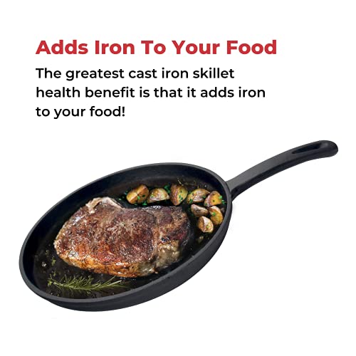 Jim Beam 10.5" Pre Seasoned Cast Iron Skillet for Grill, Gas, Oven, Electric, Induction and Glass, Black - Image 3