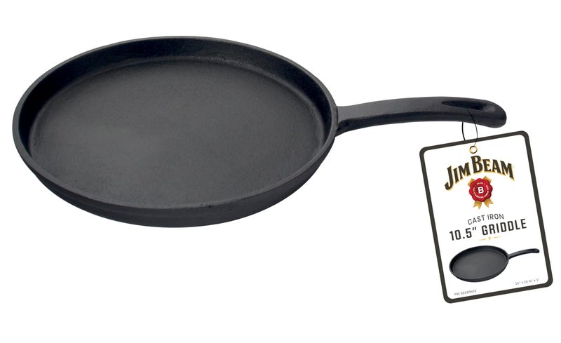 Jim Beam 10.5" Pre Seasoned Cast Iron Skillet for Grill, Gas, Oven, Electric, Induction and Glass, Black - Image 5