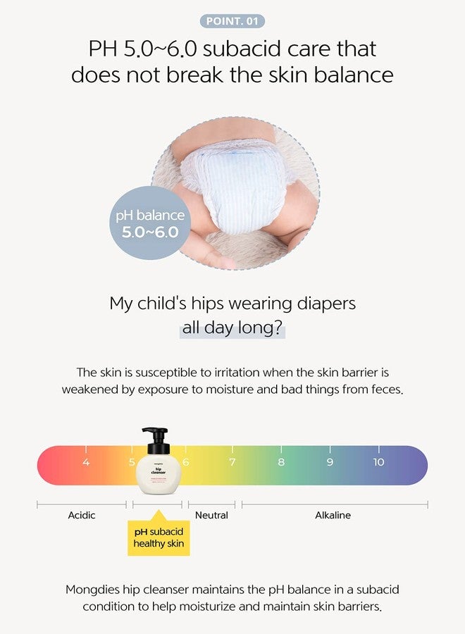 mongdies Baby Hip Cleanser | Gentle Bubble Wash for Diaper Area | pH Balanced Soothing Relief for Sensitive Skin | Odor Neutralizing & Skin Barrier Protection | Vegan Certified | 10.14 fl. oz - Image 4
