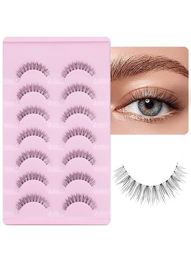 Eyelashes Natural Look Short Wispy False Lashes 3D Natural Crisscross Faux Mink Lashes with Clear Bands 7 Pairs by Yawamica - pzsku/ZD44AFDE7E275222E19D5Z/45/_/1687449858/a64b05eb-8d0f-4cd4-a380-8acff26bd408