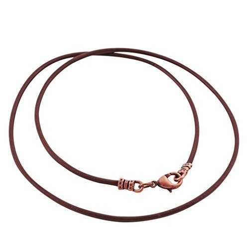 DragonWeave Antique Copper 1.8mm Fine Brown Leather Cord Necklace - 18 inches - Image 1