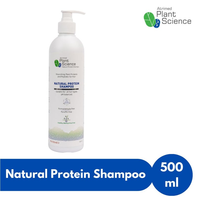 Atrimed Plant Science Natural Protein shampoo Repairs damaged hair For Healthy Frizzfree Hair 500ml - Image 3