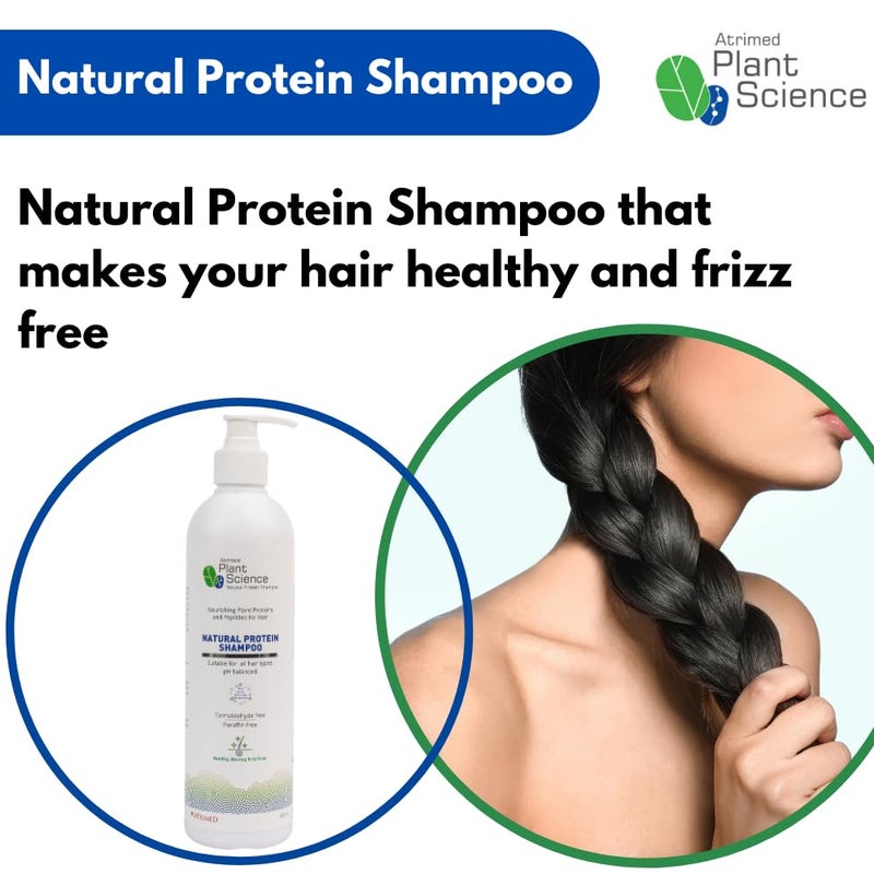 Atrimed Plant Science Natural Protein shampoo Repairs damaged hair For Healthy Frizzfree Hair 500ml - Image 5