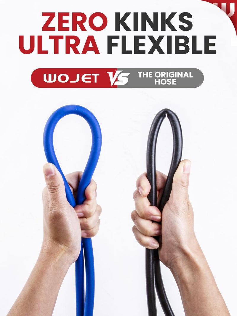 WOJET خرطوم غسالة الضغط WOJET بطول 25 قدم × 1/4 بوصة، خرطوم بديل فائق المرونة لطرازات Ryobi و Greenworks، خرطوم غسالة الضغط مع موصل M22 14 مم، خرطوم عالي الضغط يناسب غسالات الضغط الكهربائية، 3200 PSI - Image 4