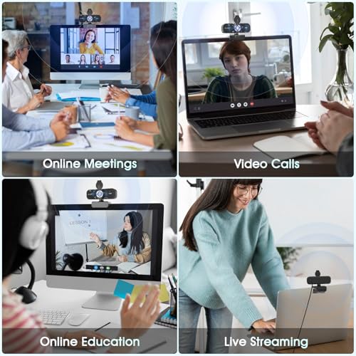TRAUSI Webcam 1080P with Built-in Mic, Wide Angle & Privacy Cover for PC/Laptop, Plug & Play USB HD Computer Web Camera with Light Correction for Meetings, Streaming and Video Calling - Image 5