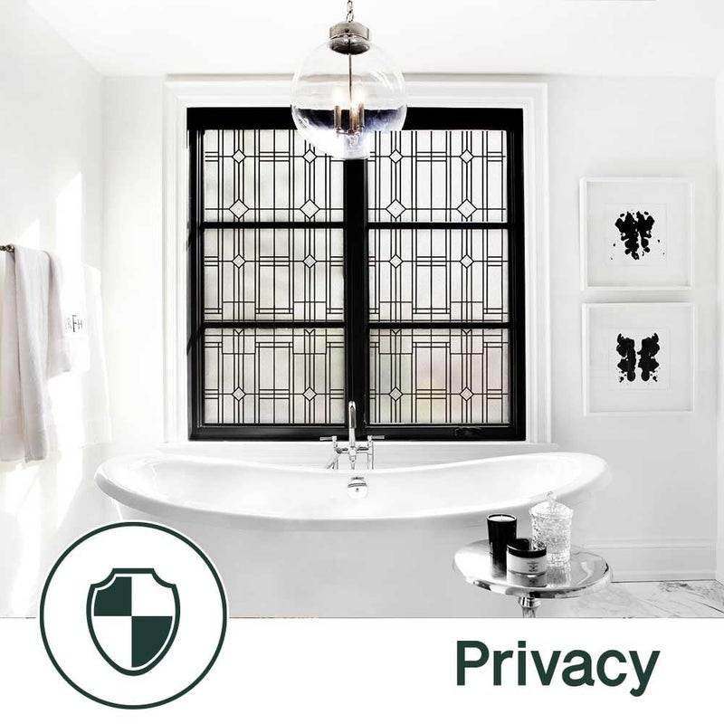 BEAUS TILE UNI Window Film Static Clings Non Adhesive 3D Stained Glass Window Decals UV Protection (Antique, 37.4 x 24.4 Inch) - Image 3