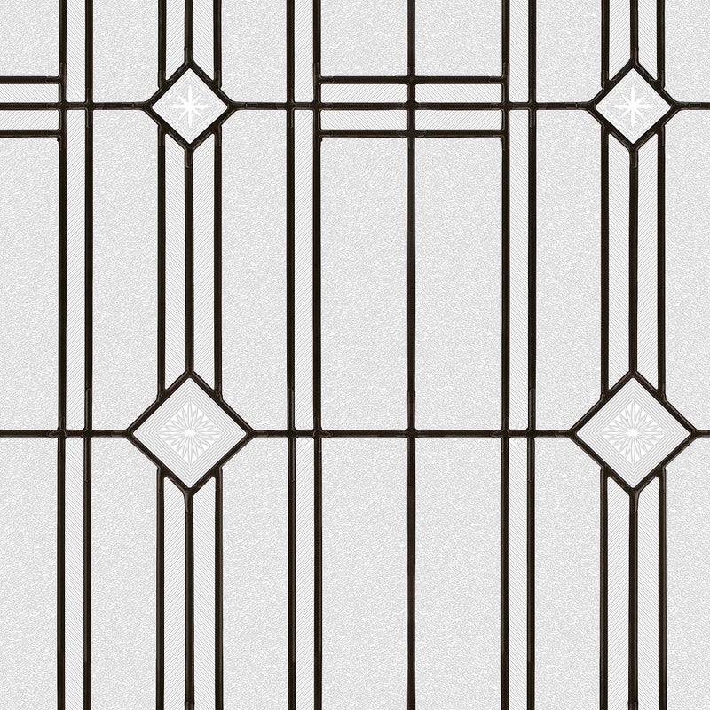 BEAUS TILE UNI Window Film Static Clings Non Adhesive 3D Stained Glass Window Decals UV Protection (Antique, 37.4 x 24.4 Inch) - Image 1