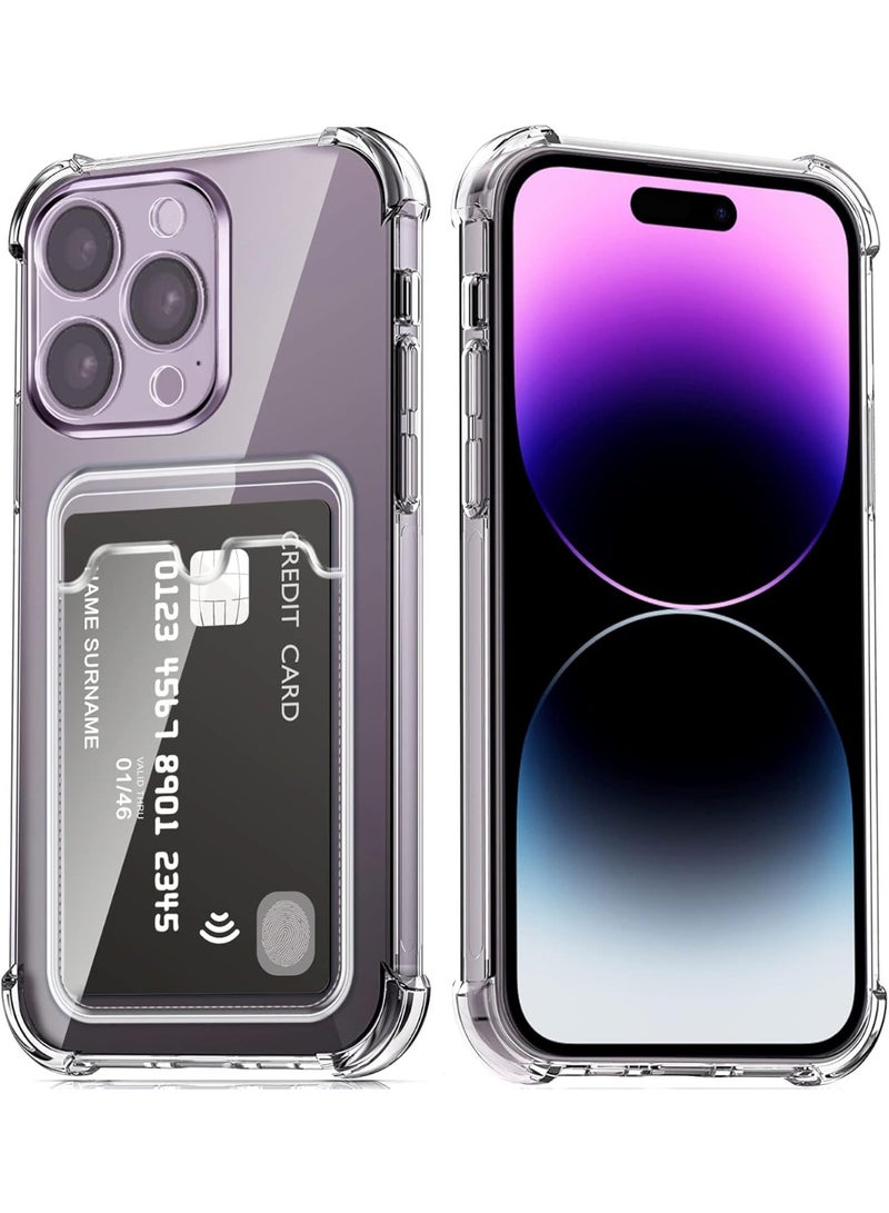 Shockproof Clear Case with Card Wallet Compatible with iPhone 14 Pro Max  - Image 1