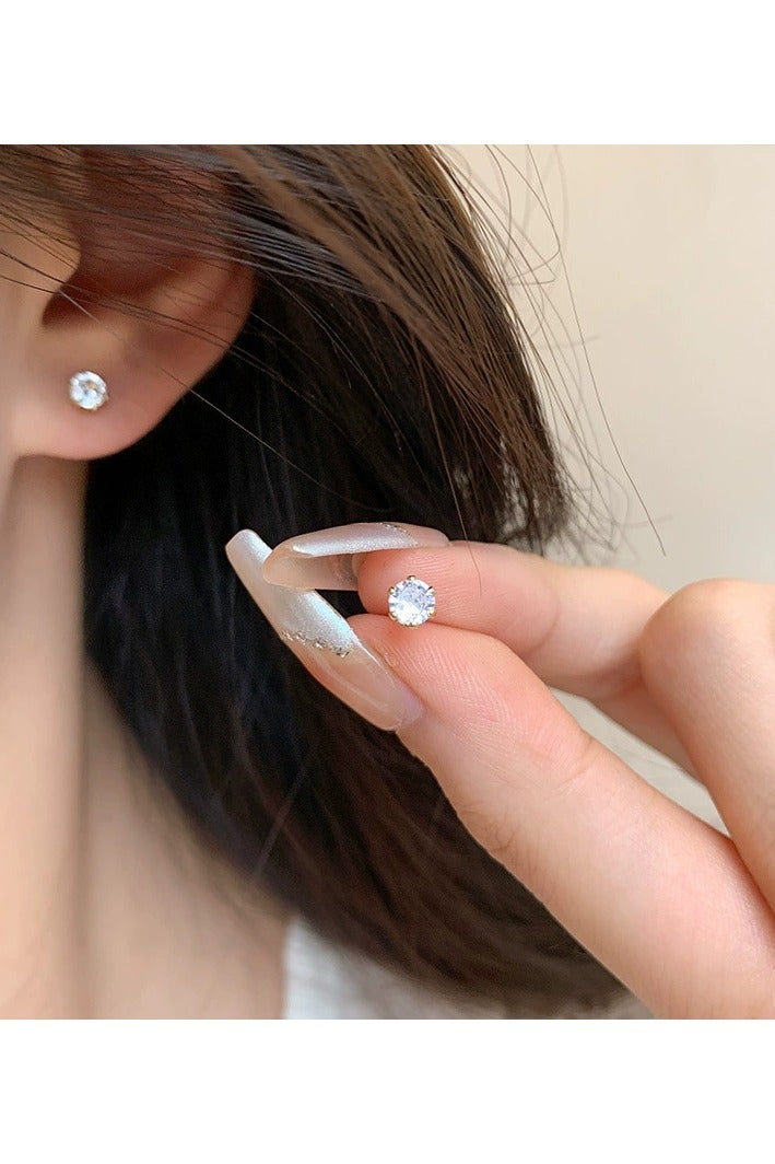 Goolsky 3-Pair Dainty Stud Earrings Set for Sensitive Ears – Bowknot & Zircon Design, Minimalist Jewelry for Girls & Students  - Image 4