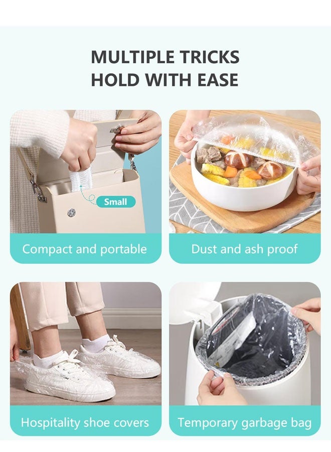 300 قطعة من أغطية الاستحمام للاستخدام مرة واحدة، أغطية استحمام شفافة للسفر، أغطية شعر بلاستيكية كبيرة للنساء، للاستخدام المنزلي والفندقي - Image 5