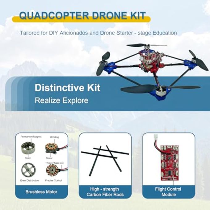 EIELEDIY Quadrotor Drone DIY Kit: A Unique STEM Project with Brushless Motor, Optical Flow Hovering, One-Click Takeoff and Landing, and 360 Flip for DIY Enthusiasts to Learn Drone Basics - Image 5