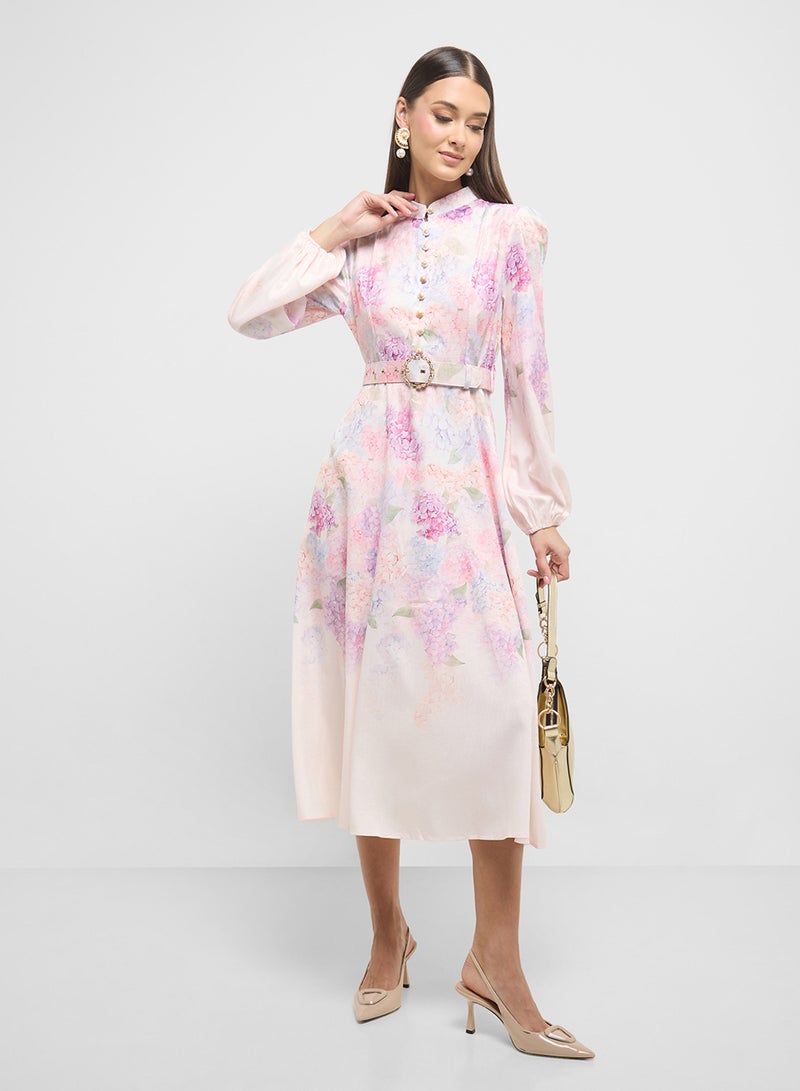 ELLA Floral Belted Dress  - Image 4