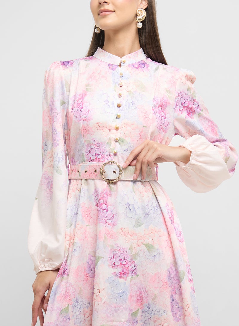 ELLA Floral Belted Dress  - Image 3