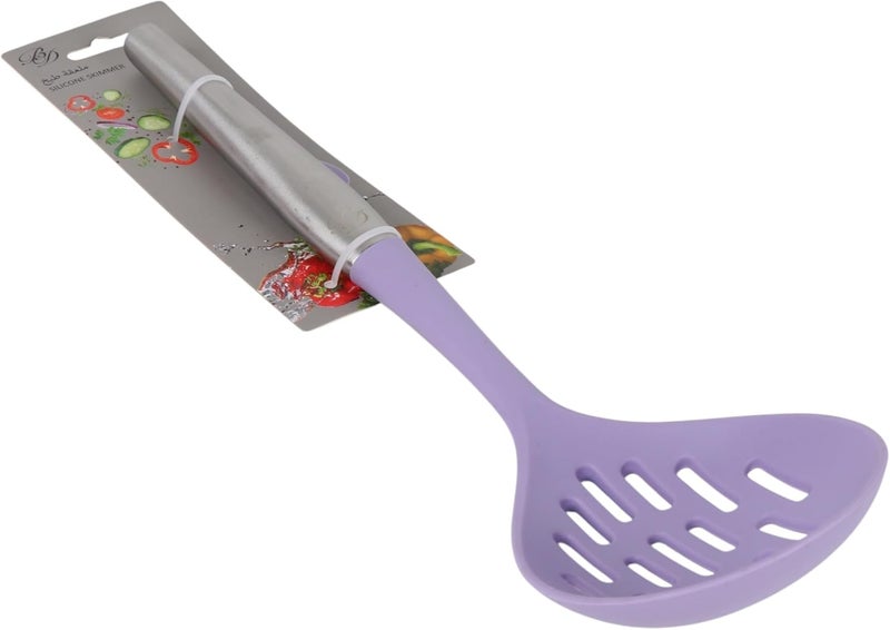 B&D Kitchen Silicone Skimmer Spoon, Purple - Image 2
