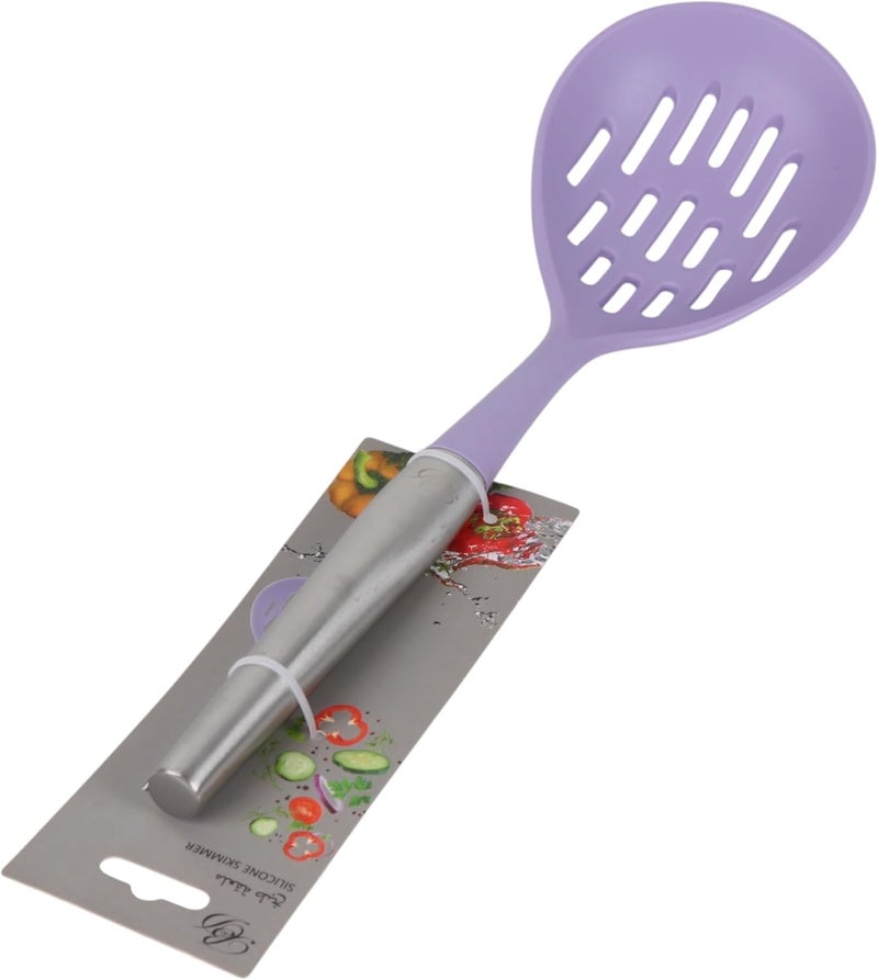 B&D Kitchen Silicone Skimmer Spoon, Purple - Image 3