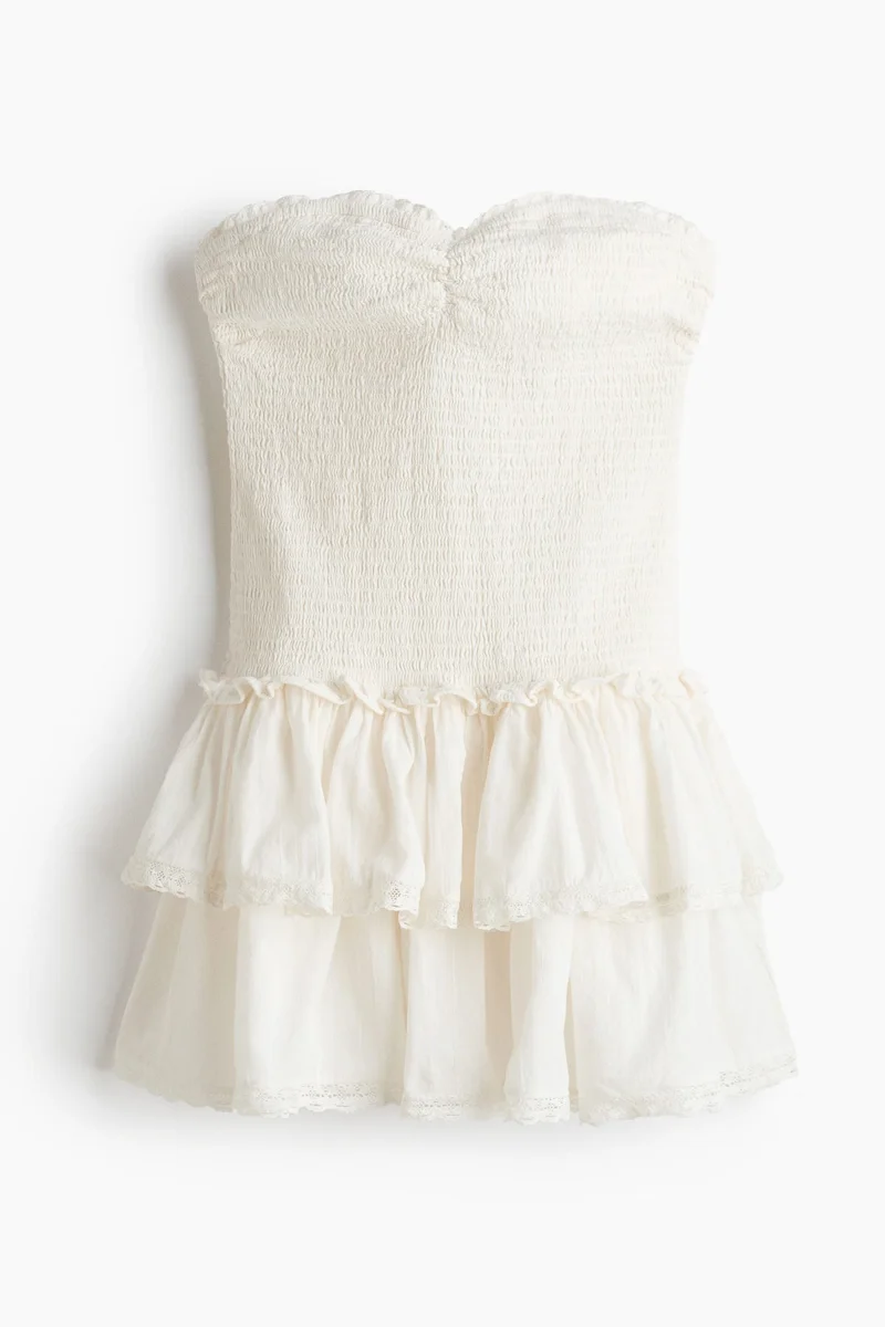 H&M Smocked-bodice bandeau dress